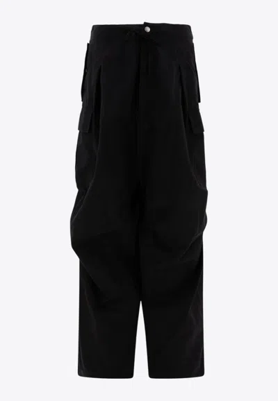 Alexander Mcqueen Pleated Cargo Pants In Black