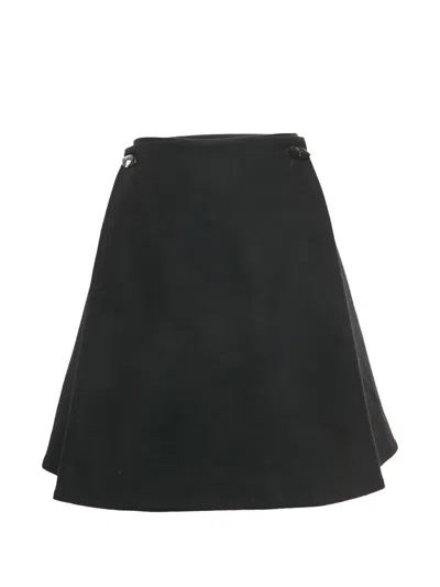 Pre-owned Alexander Mcqueen Pleated Mini Skirt In Black