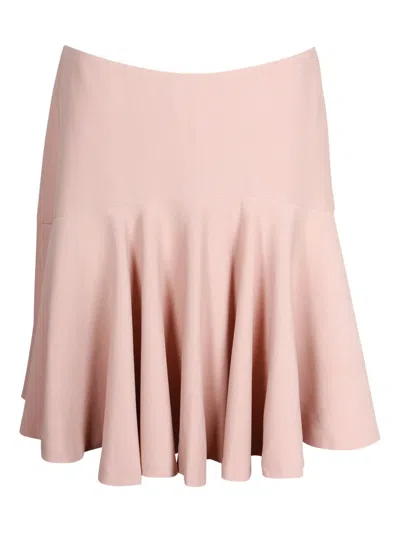 Pre-owned Alexander Mcqueen Pleated Mini Skirt In Pink