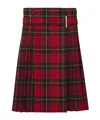 Alexander Mcqueen Pleated Plaid Mid-length Skirt In Black