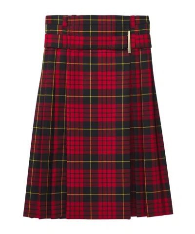 Alexander Mcqueen Pleated Plaid Mid-length Skirt In Black