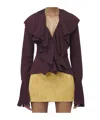 Alexander Mcqueen Pleated Shirt In Black