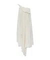 Alexander Mcqueen Pleated Off-shoulder Dress In White