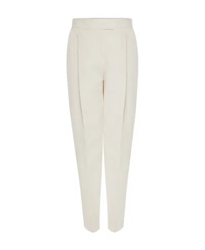 Alexander Mcqueen Pleated Tailored Trousers In White