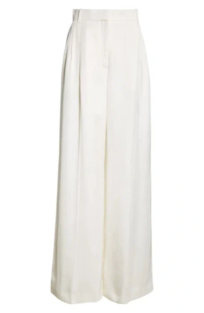 Alexander Mcqueen Pleated Wide Leg Pants In Ivory