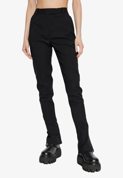 Alexander Mcqueen Pleated Wool Pants In Black