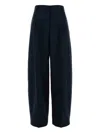 Alexander Mcqueen Wide-leg Wool Trousers With Pleats And Side Pockets In Blue