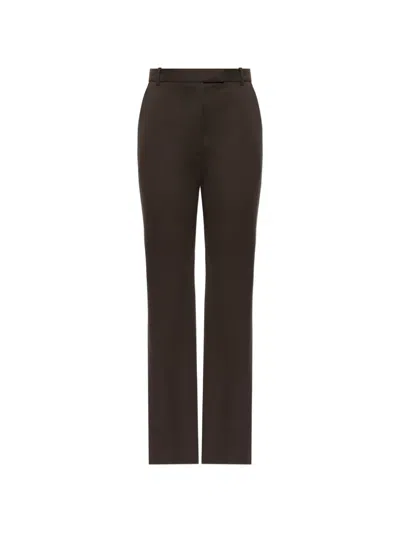 Alexander Mcqueen Pleated Wool Trousers In Brown
