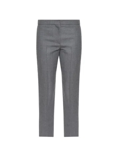 Alexander Mcqueen Pleated Wool Trousers In Gray