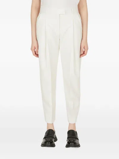 Alexander Mcqueen Pleated-detail Trousers In White