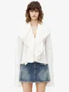 Alexander Mcqueen Plissé Blouse In Ivory
