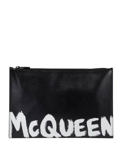 Alexander Mcqueen Zip Coin Card Holder In Black