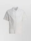 Alexander Mcqueen Short-sleeve Striped Shirt With Camp Collar