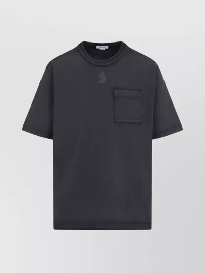 Alexander Mcqueen Pocket Crew Neck Short Sleeve T-shirt In Black