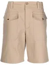 Alexander Mcqueen Bermuda Shorts With Pocket Detail In Neutrals