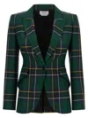 Alexander Mcqueen Pointed Shoulder Blazer Blazers Green In Green