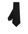 Alexander Mcqueen Flower-embroidered Silk Tie In Black