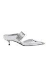 Alexander Mcqueen Pointed-toe Buckle-detailed Mules In White
