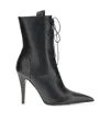 Alexander Mcqueen Leather Ankle Boots In Black