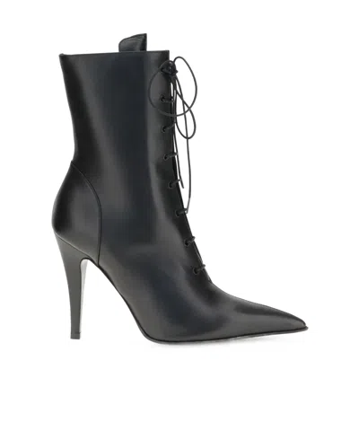 ALEXANDER MCQUEEN ALEXANDER MCQUEEN POINTED-TOE LACE-UP BOOTS