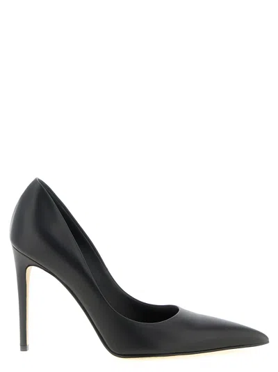Alexander Mcqueen Pointed Toe Leather Pumps With Stiletto Heel In Black