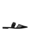 Alexander Mcqueen Black Mesh And Leather Punk Slippers In Black