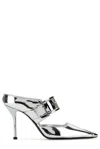 Alexander Mcqueen Women Silver Leather Punk Pumps In Silver