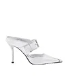 Alexander Mcqueen Punk Sandals With Buckle In Silver In White
