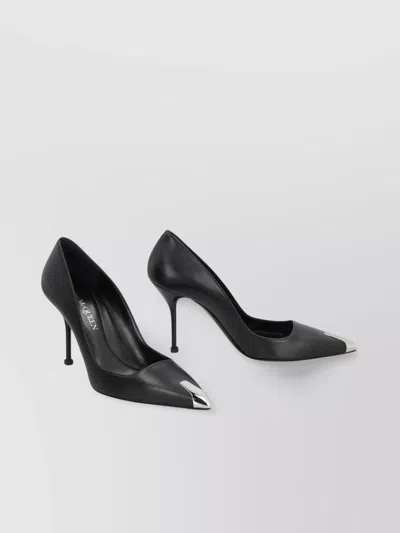 Alexander Mcqueen Pointy Toe Stiletto Pumps In Smooth Leather