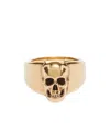 Alexander Mcqueen Polished-effect Skull Ring In Yellow