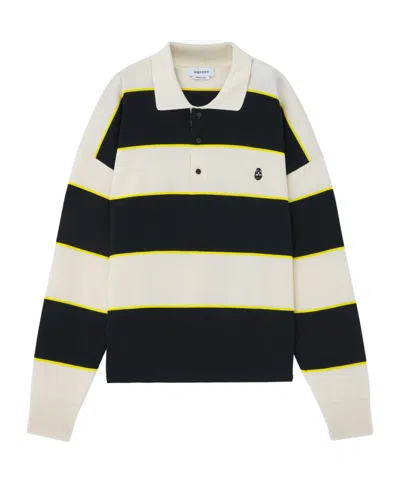 ALEXANDER MCQUEEN ALEXANDER MCQUEEN SKULL EMBROIDERED KNITTED STRIPED POLO SHIRT