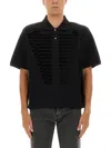 Alexander Mcqueen Short Sleeve Polo Shirt With Embroidered Detail In Black