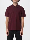 Alexander Mcqueen Men Polo Shirt With Logo On The Collar In Burgundy