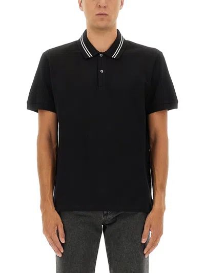 ALEXANDER MCQUEEN POLO SHIRT WITH LOGO ON THE COLLAR