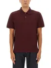 Alexander Mcqueen Polo Shirt With Short Sleeves And Straight Hem In Burgundy