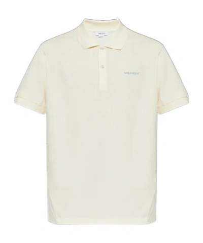 Alexander Mcqueen Polo With Logo In Neutral