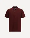 Alexander Mcqueen Men Polo Shirt With Logo On The Collar In Burgundy
