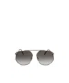 Alexander Mcqueen Polygon Sunglasses In Gray