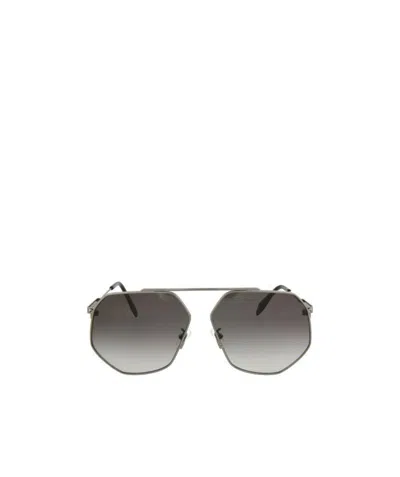 Alexander Mcqueen Polygon Sunglasses In Gray