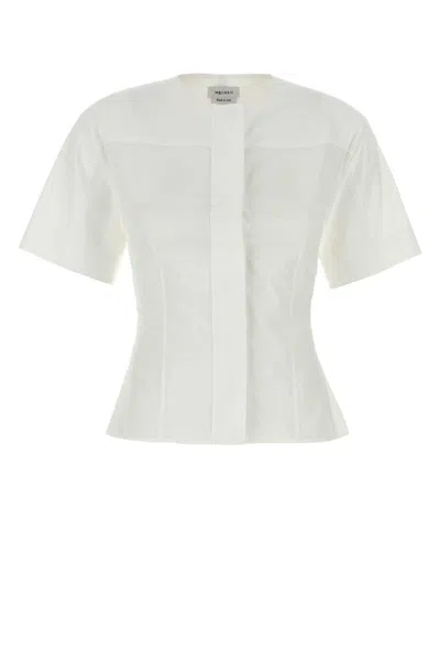 Alexander Mcqueen Poplin Button-up Shirt For Women In White