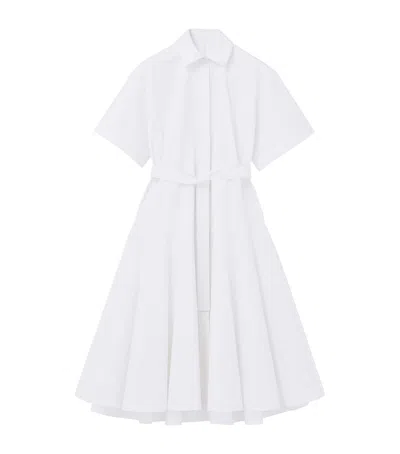 Alexander Mcqueen Poplin Midi Dress In White