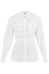 ALEXANDER MCQUEEN WHITE PLEATED COTTON SHIRT FOR WOMEN