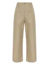 Alexander Mcqueen Cotton Trousers With Back Pockets And Front Pleats In Neutral
