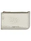 Alexander Mcqueen Women's Card Holder With Logo In Silver