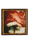 Alexander Mcqueen Silk Portrait Of Innocenzo X Scarf In Red/black