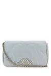 Alexander Mcqueen Powder Blue Leather Small Seal Shoulder Bag In Blue