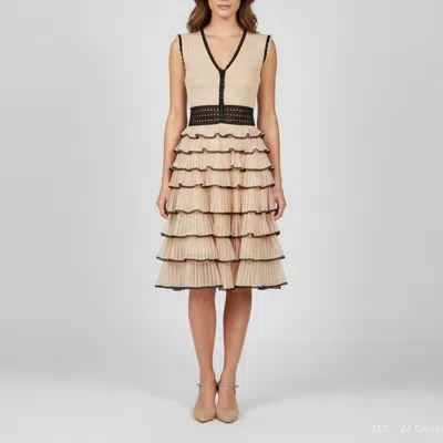 Pre-owned Alexander Mcqueen Powder Pink Lurex Knit Tiered Mini Dress S