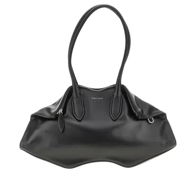 Alexander Mcqueen Manta Leather Shoulder Bag In Black