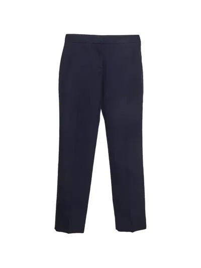 Pre-owned Alexander Mcqueen Pressed-crease Tailored Trousers In Blue