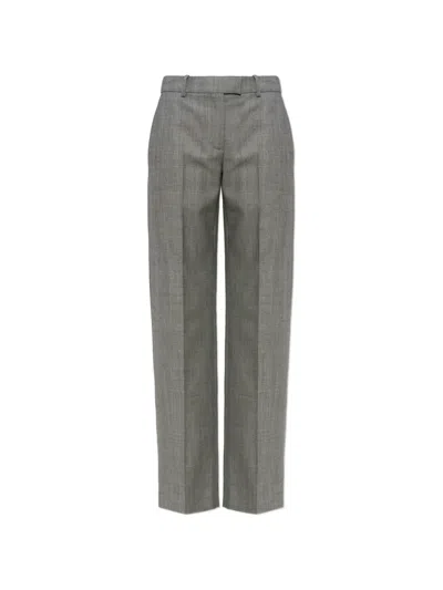 Alexander Mcqueen Pressed-crease Trousers In Gray